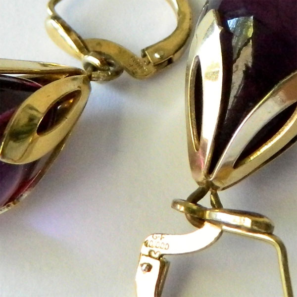 Purple drop earrings