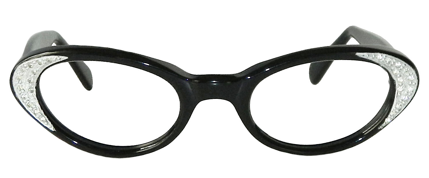 1950s rhinestone cat eye eyeglass frames