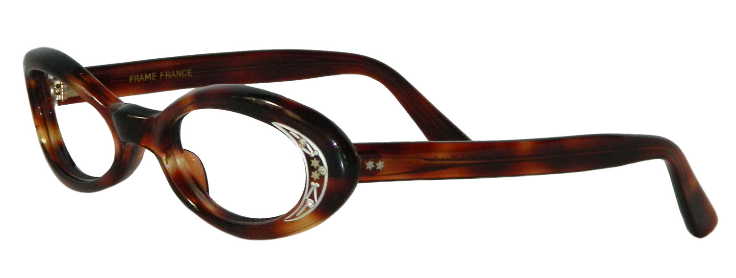 1960s rhinestone cat eye eyeglass frames