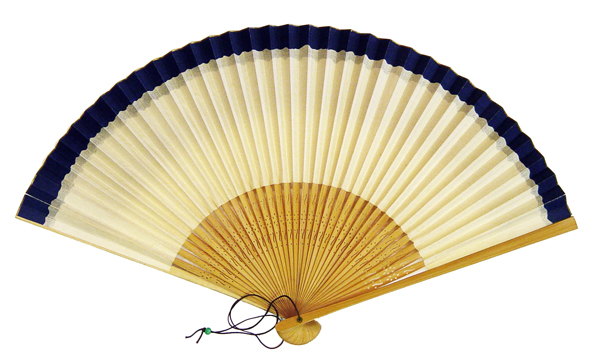 Vintage Japanese hand screened paper hand fan
