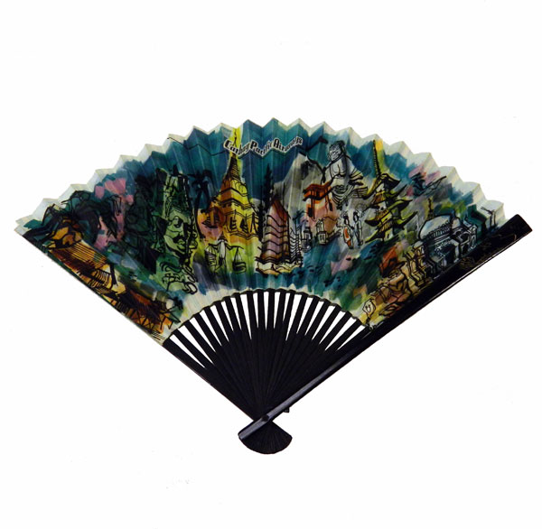 Vintage paper hand fan
