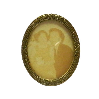 Antique brass picture frame