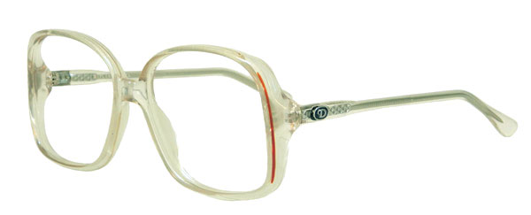 Transluscent red 1980s eyeglass frames