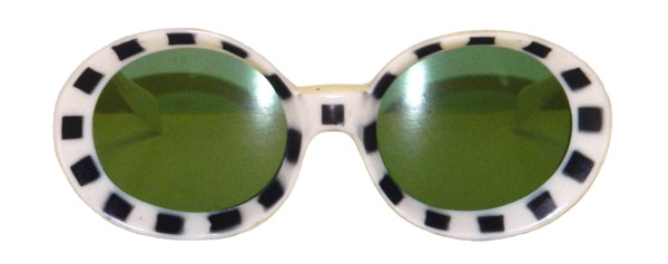 vintage 1960's black and white checkered mod sunglasses