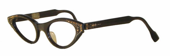 Vintage1950's rhinestone studded cat eye eyeglass frames