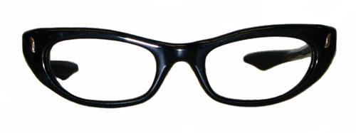 Vintage 1960's basic black womens eyeglass frames