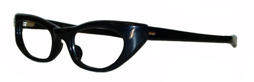 Vintage 1960's basic black womens eyeglass frames