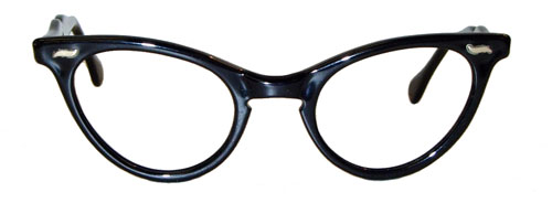 Vintage 1950's basic black cat eye eyeglass frames