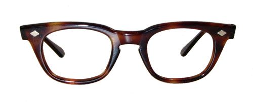 Men's 1950's amber eyeglass frames