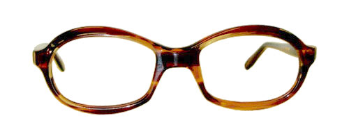 Womens 1960's amber oval eyeglasses