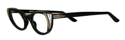 Vintage 1950's rhinestone studded cat eye eyeglasses