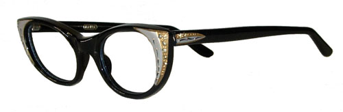 Vintage 1950's rhinestone studded cat eye eyeglasses