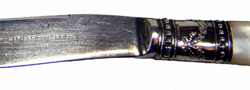 Meriden sterling and mother of pearl knife set