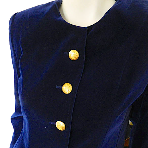 Escada blue velvet blazer