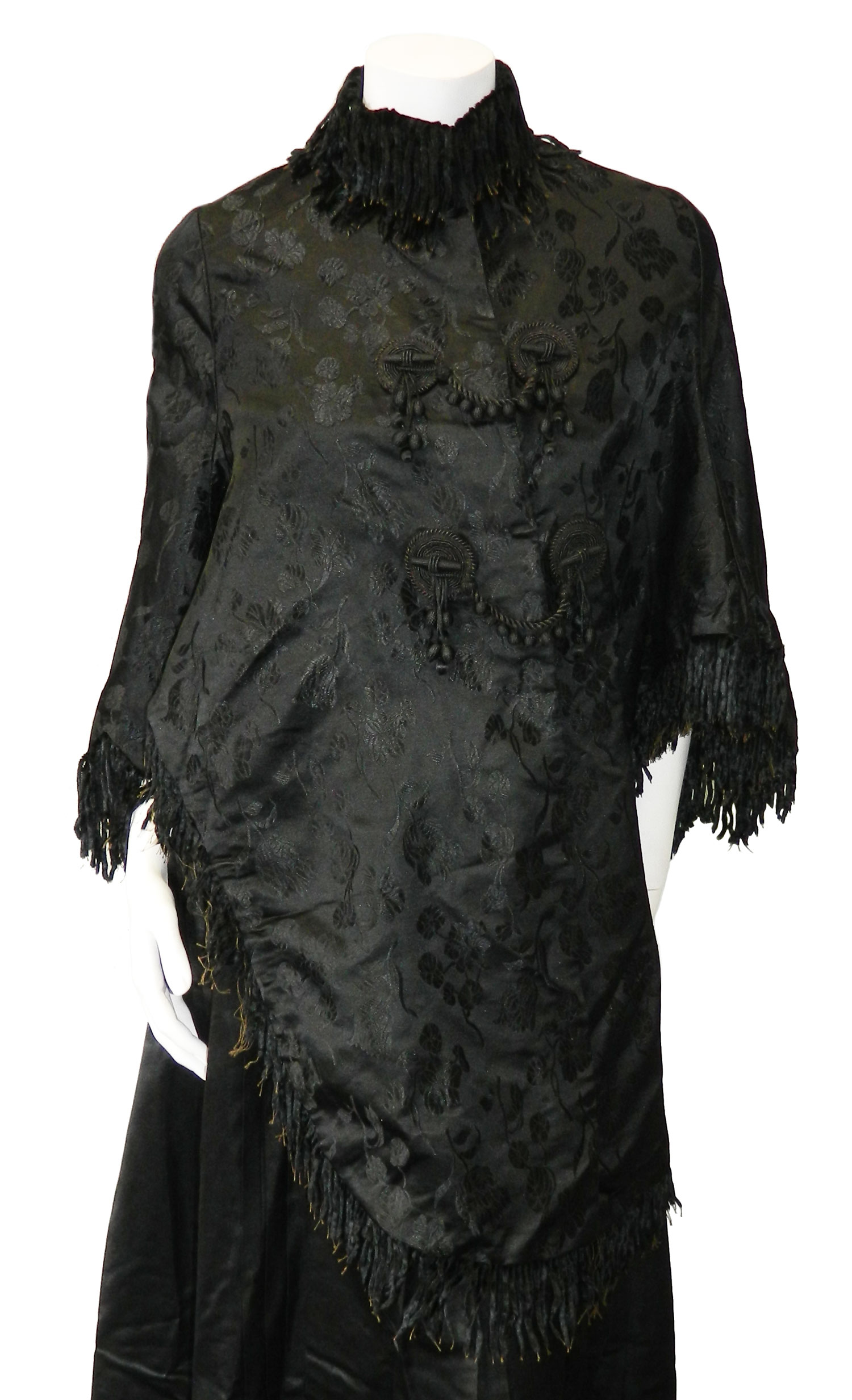 Victorian black silk cape