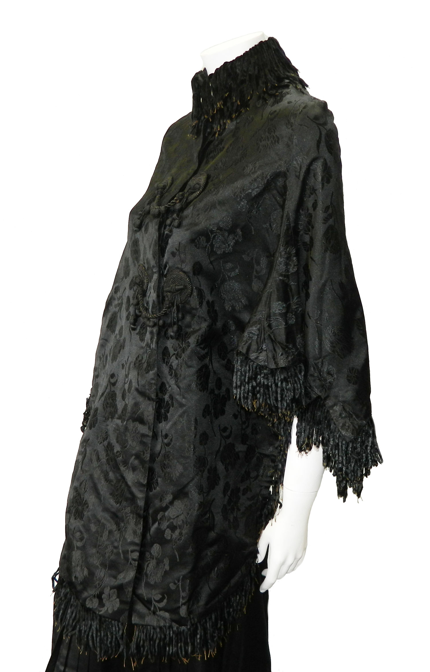 Victorian black silk cape