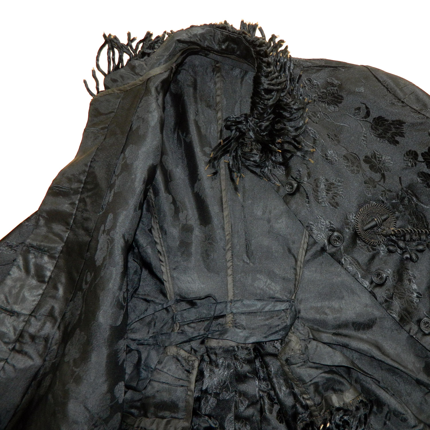 Victorian black silk cape