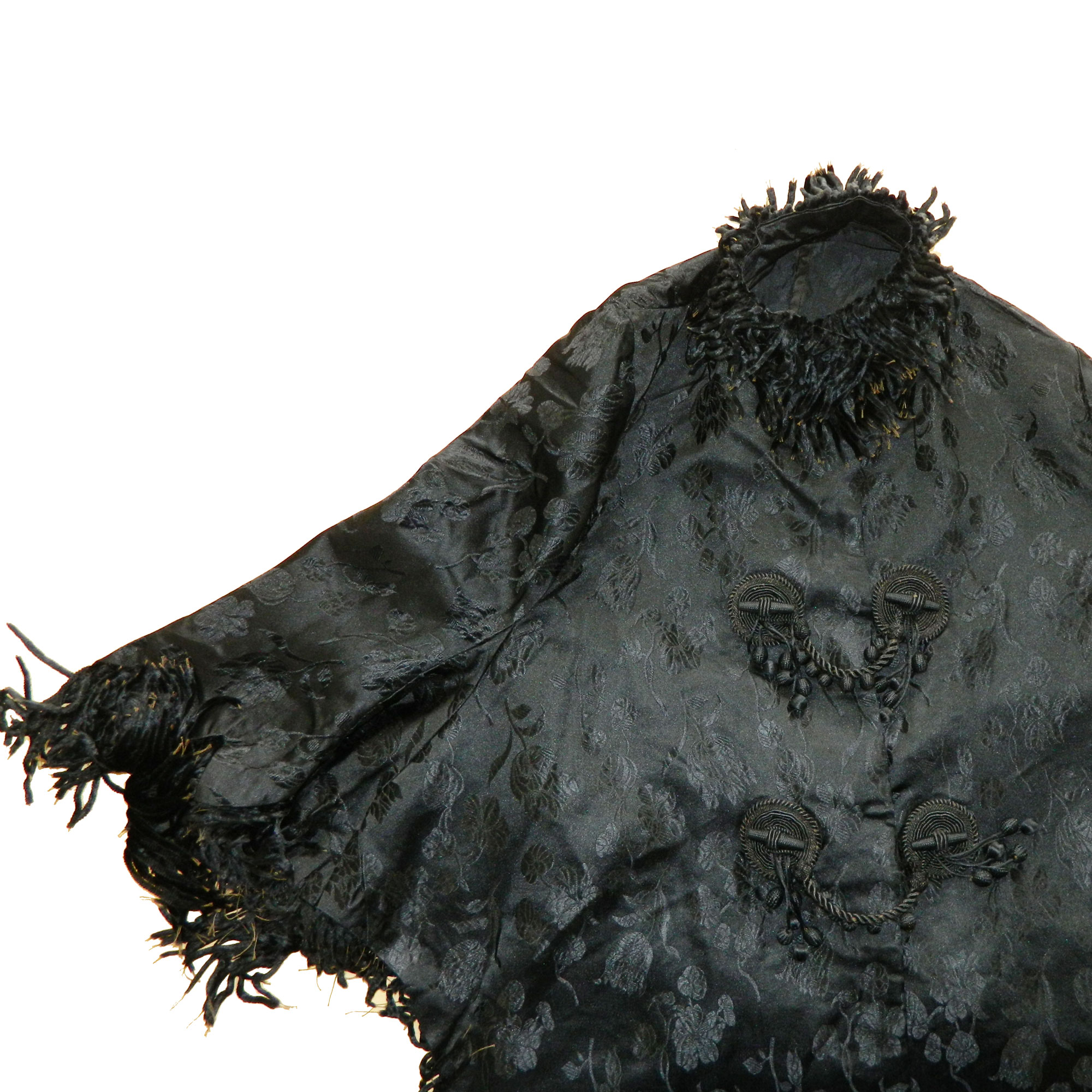 Victorian black silk cape