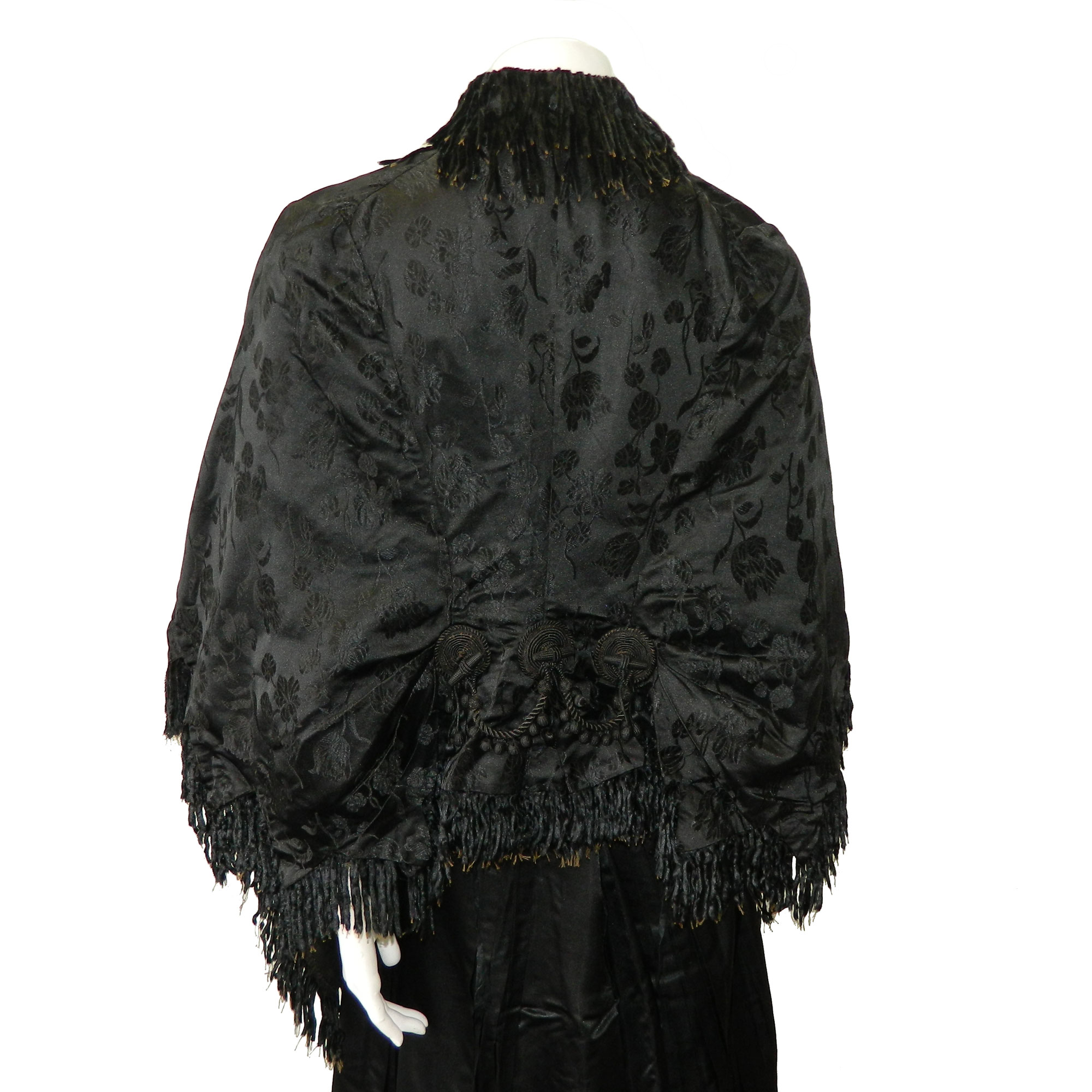 Victorian black silk cape