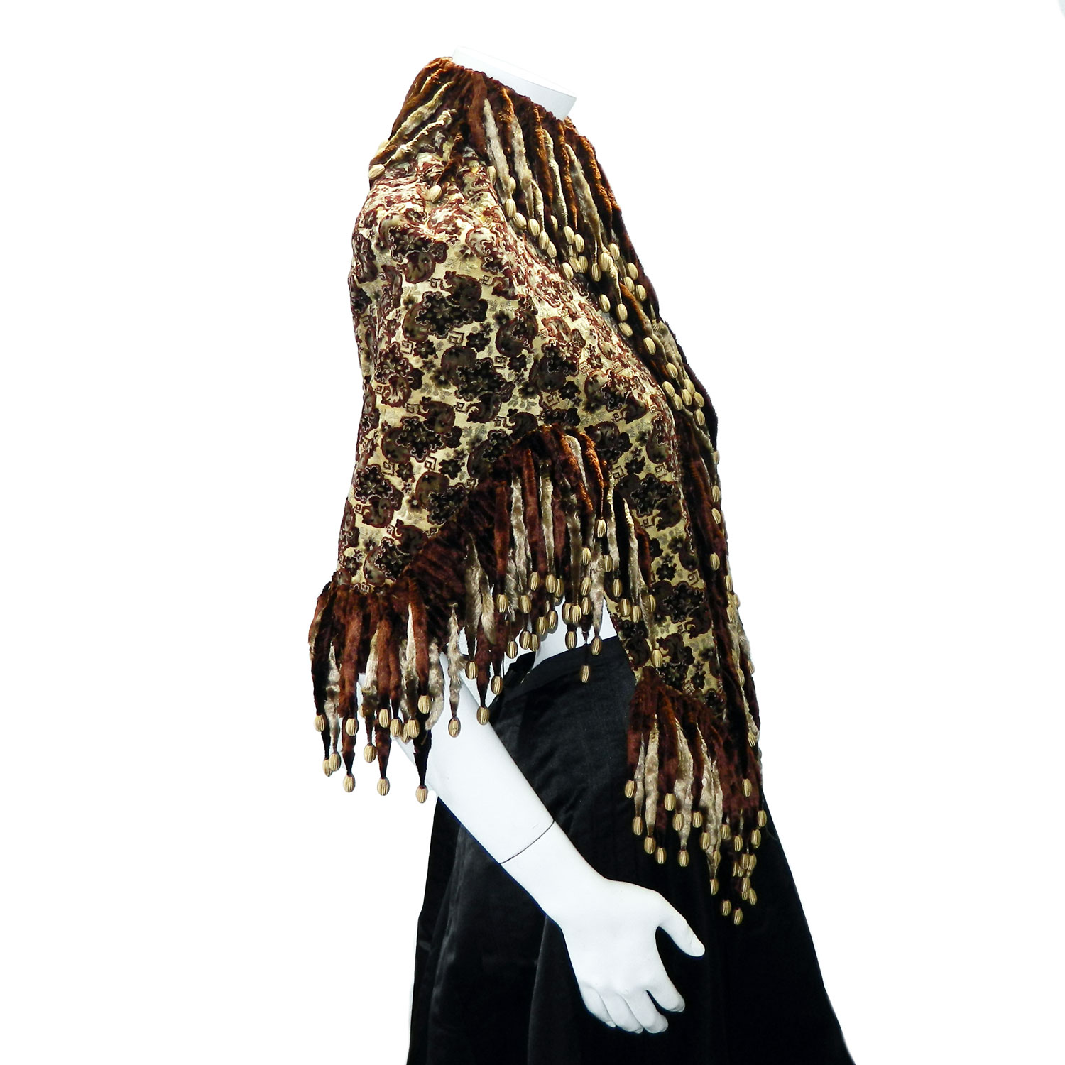 Victorian cut velvet cape