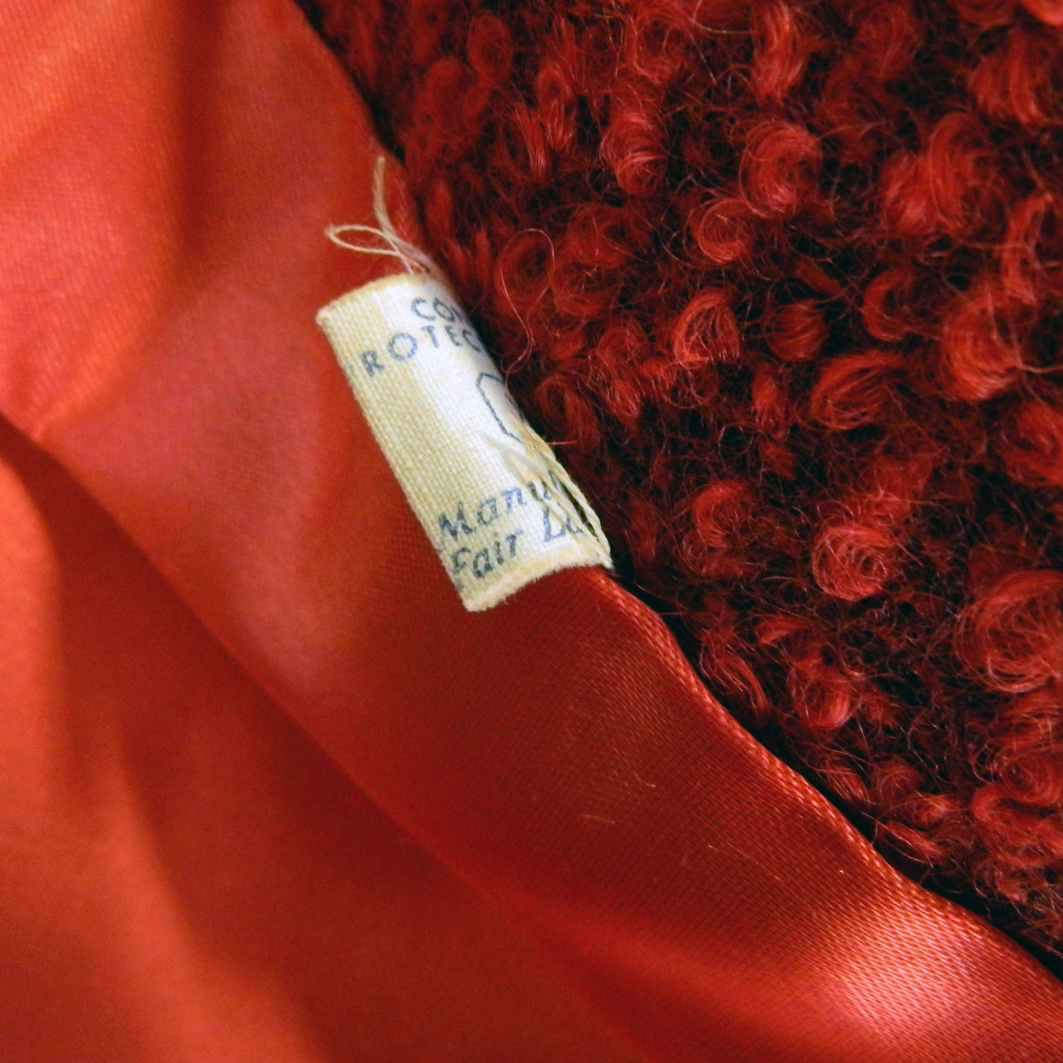 1950's red tweed coat