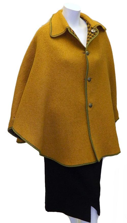 houndstooth check reversible cape