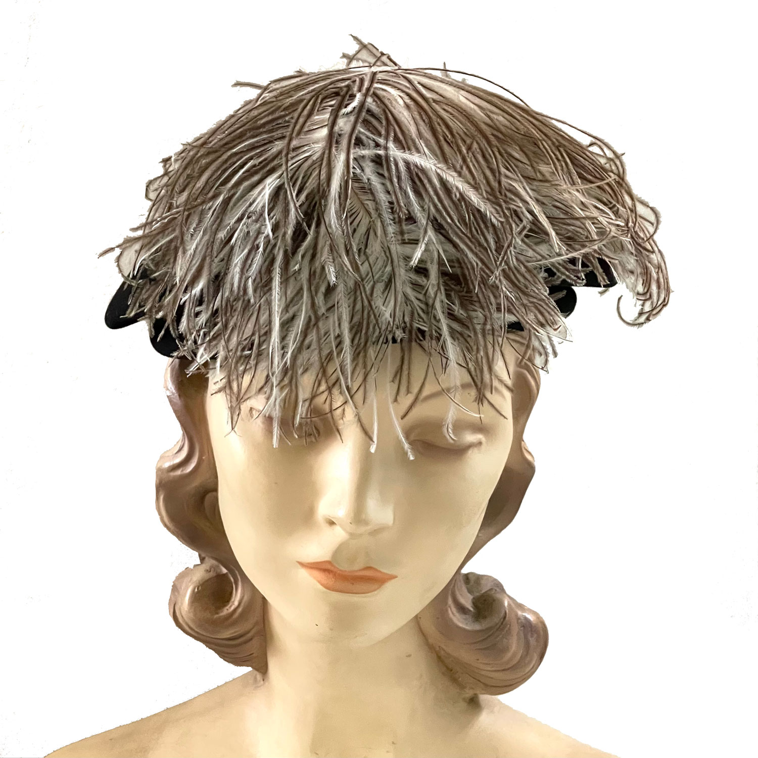 1950s vintage feather hat