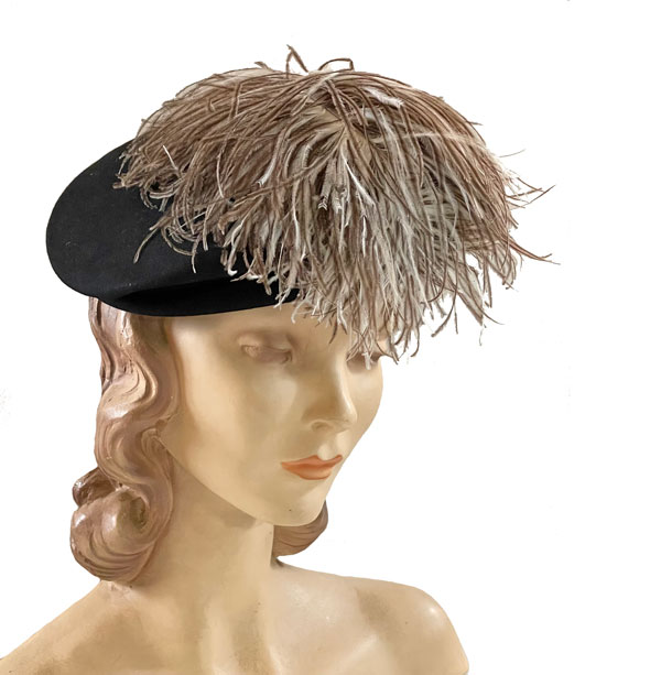 1950s vintage feather hat