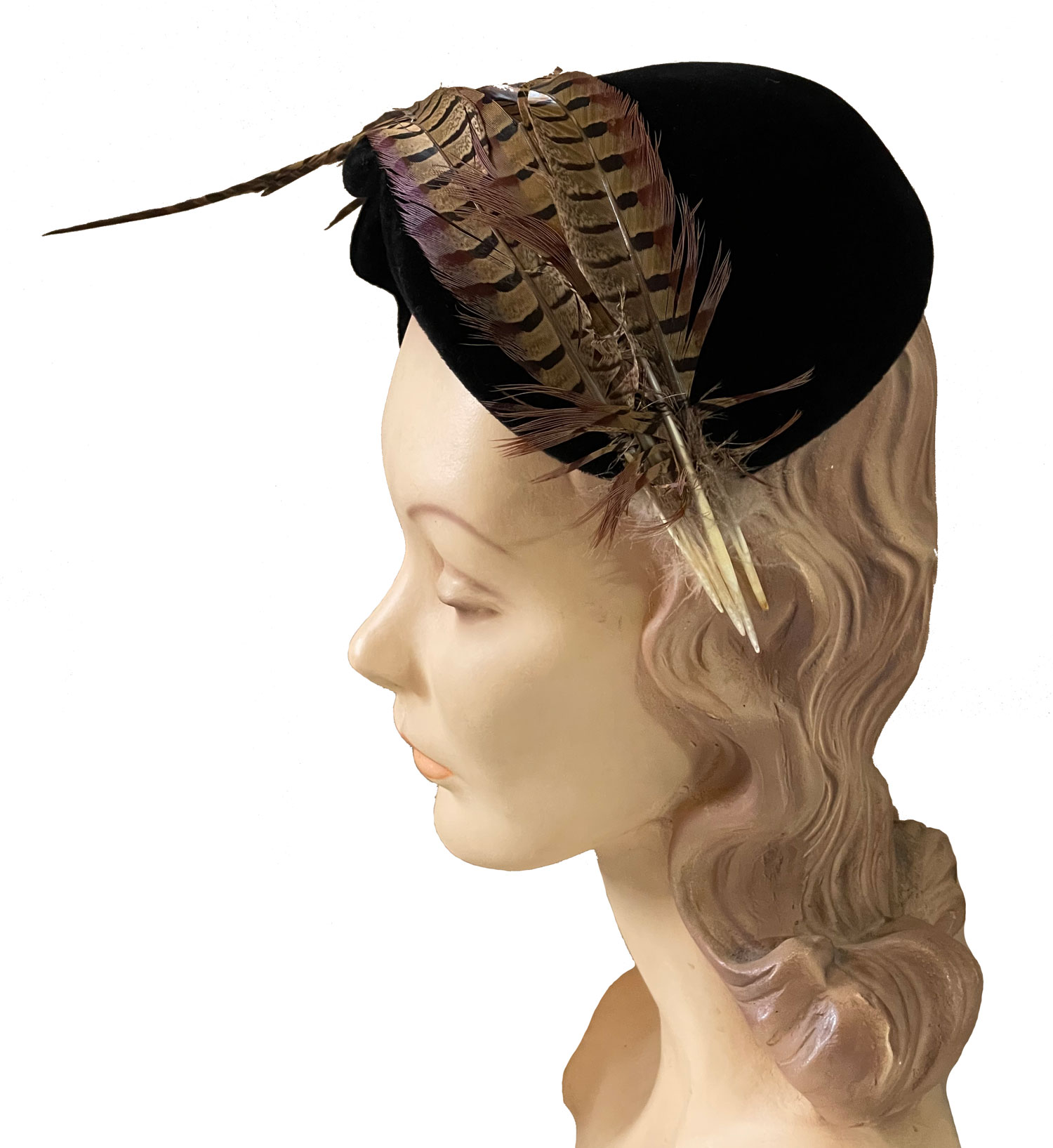 1950s vintage feather hat