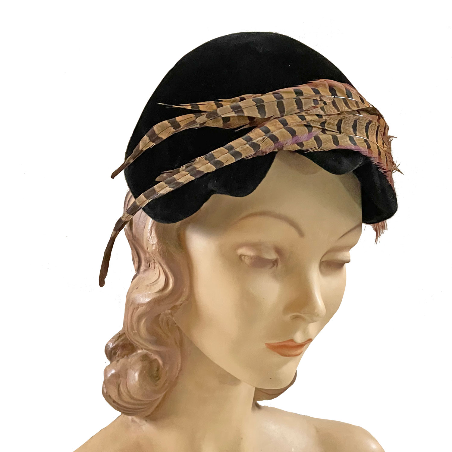 1950s vintage feather hat
