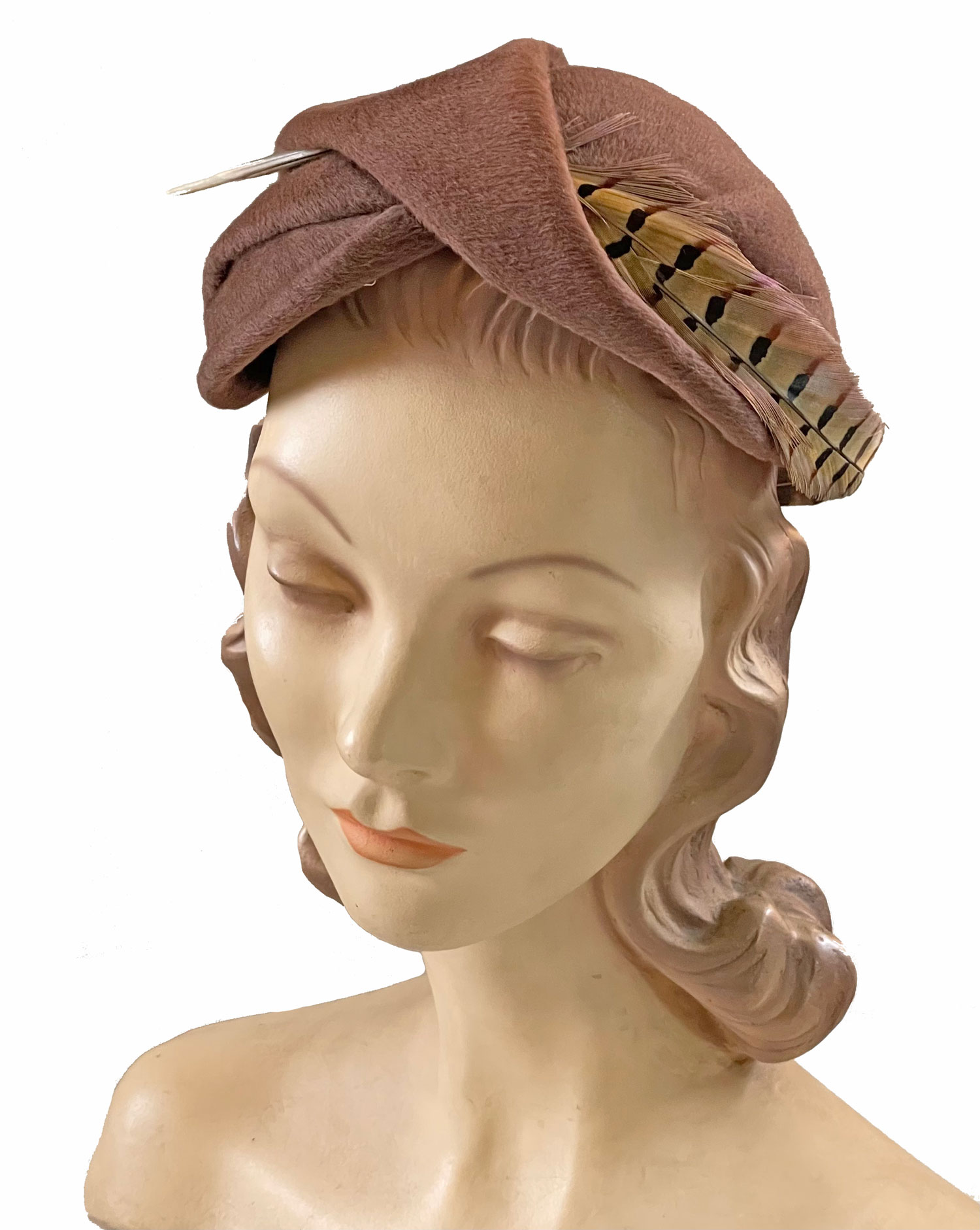 1950s vintage feather hat