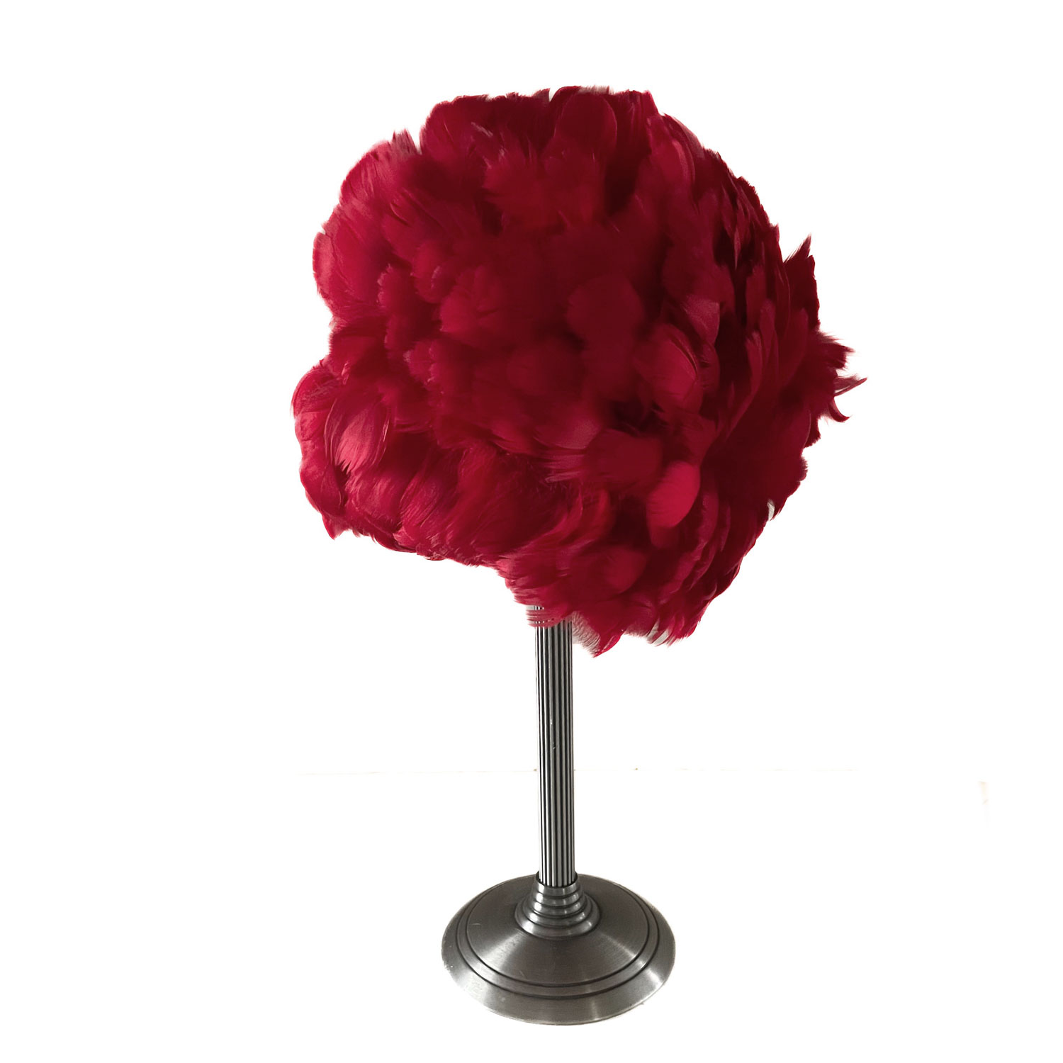 1960s red feather hat