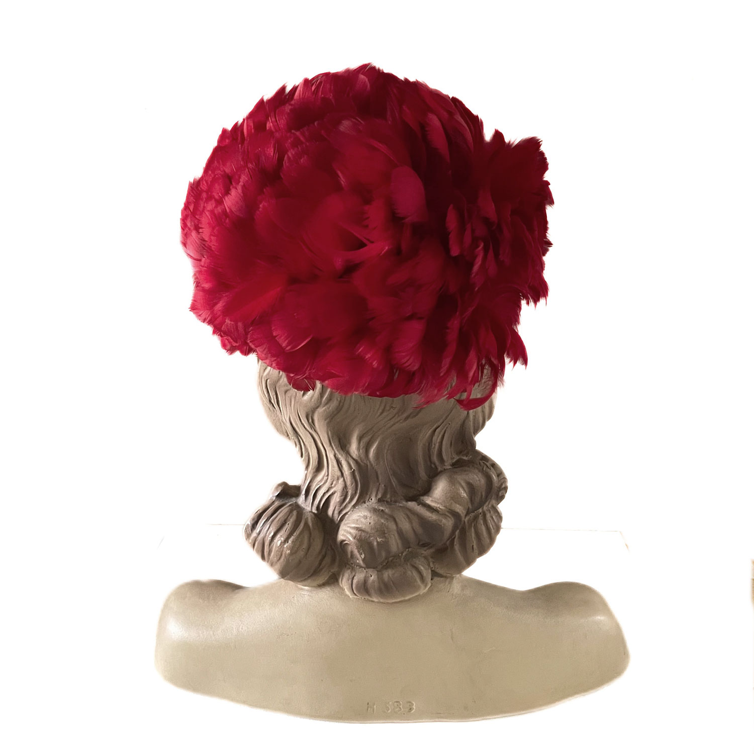 1960s red feather hat