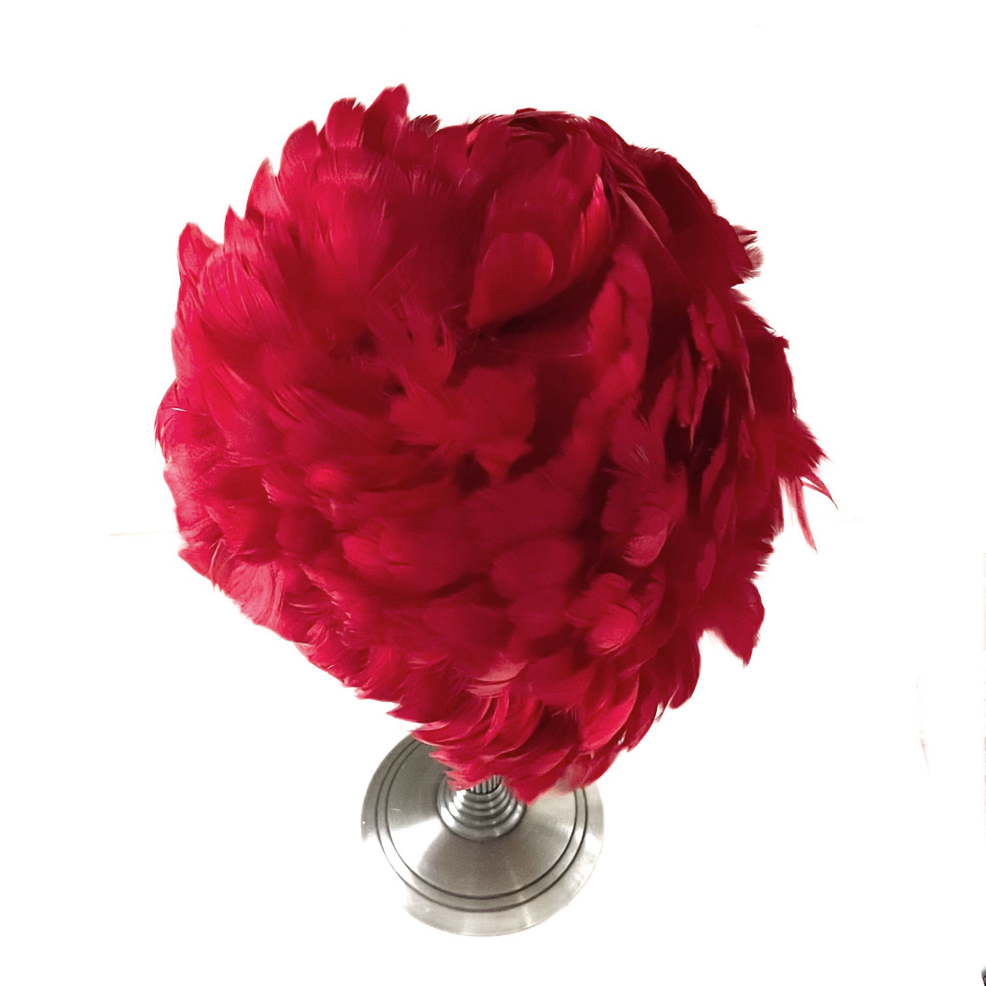 1960s red feather hat