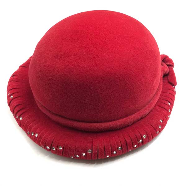 vintage red felt hat