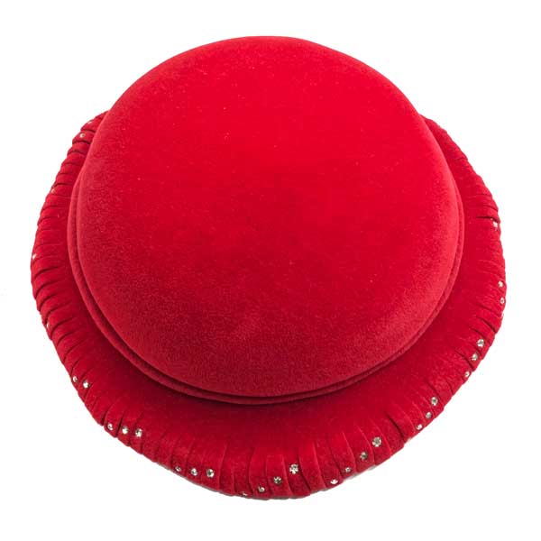 red rhinestone hat