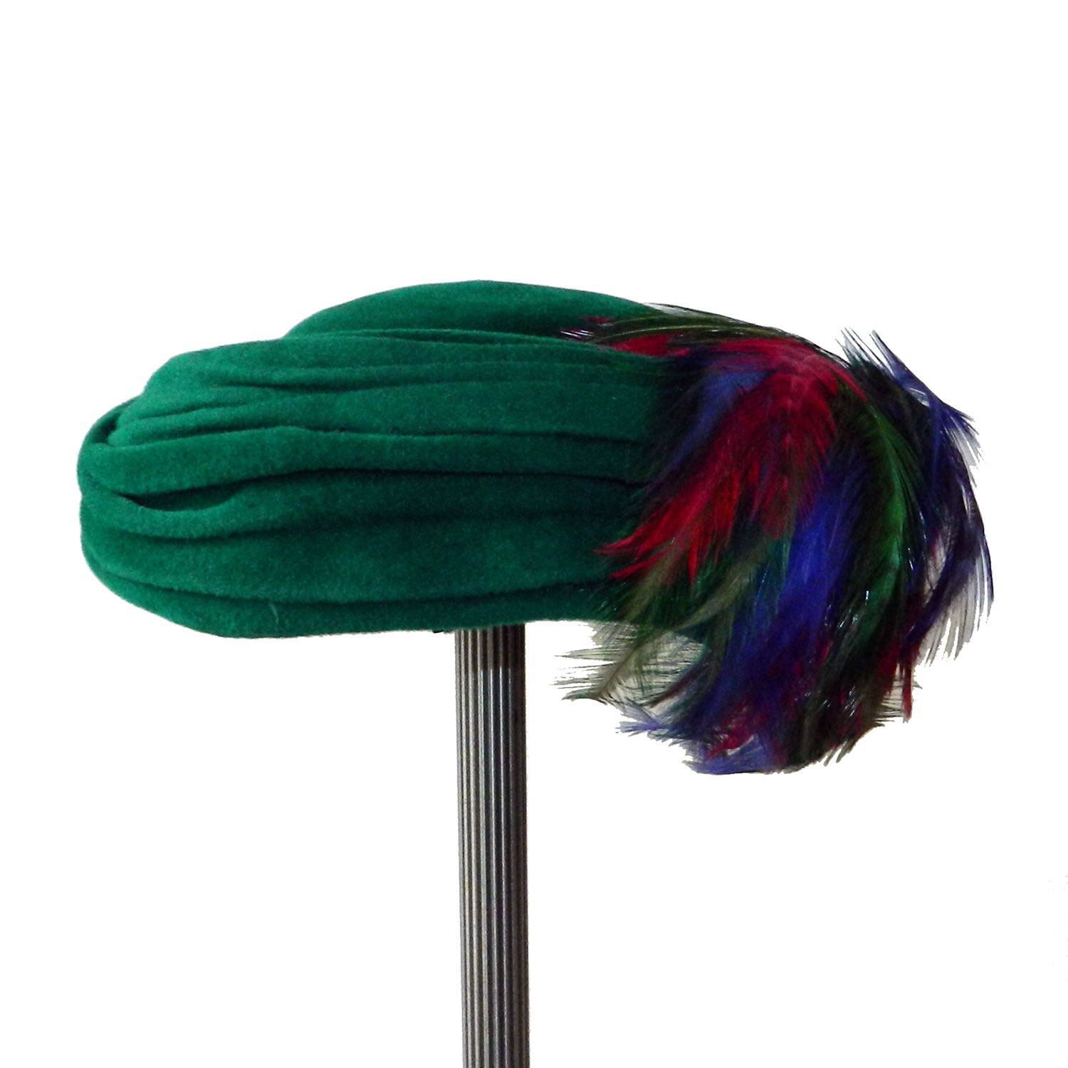 1950s green feather hat