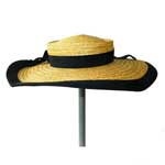 1950s black straw hat