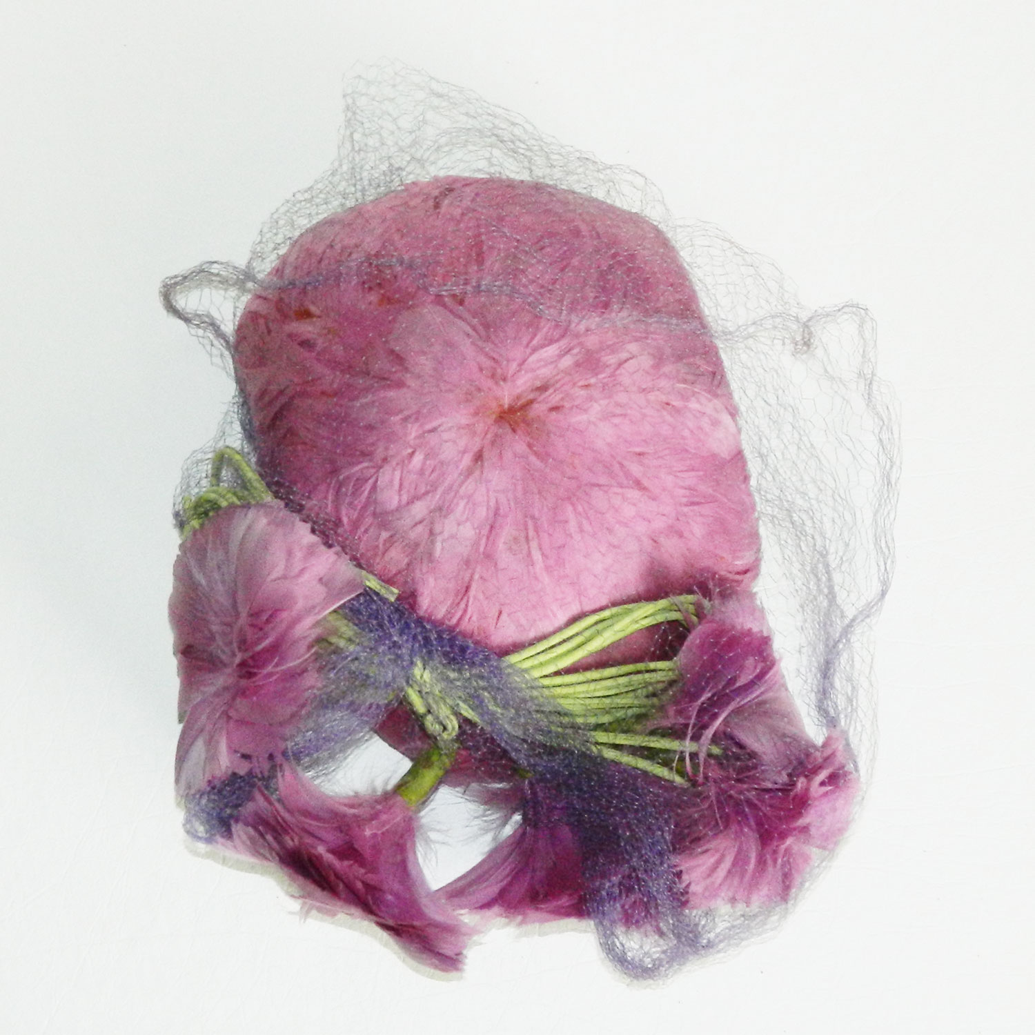 purple feather hat