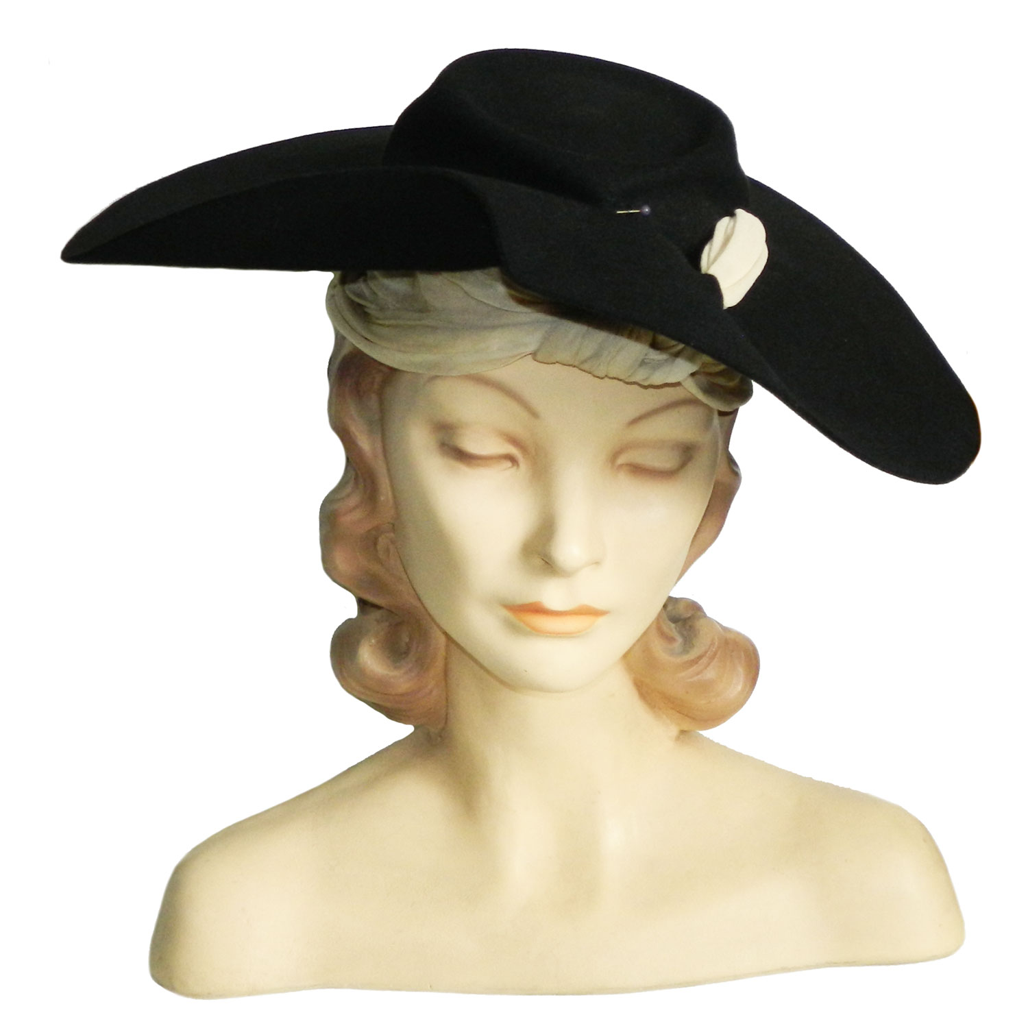 1940s wide brim hat