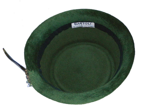 1960's green velour feather hat