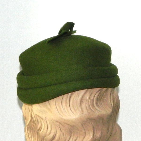 1960's green pill box hat