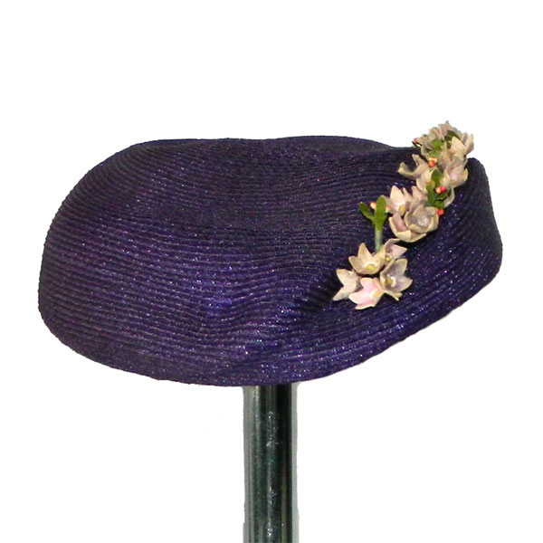 1950's purple straw hat