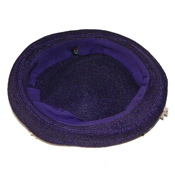 1950's purple straw hat