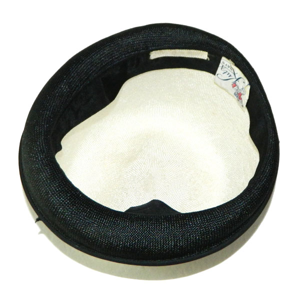 1960s black and white straw hat