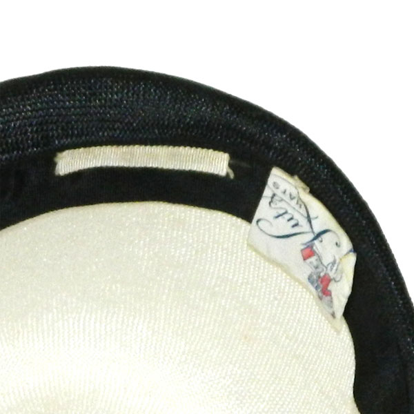 1960s black and white straw hat