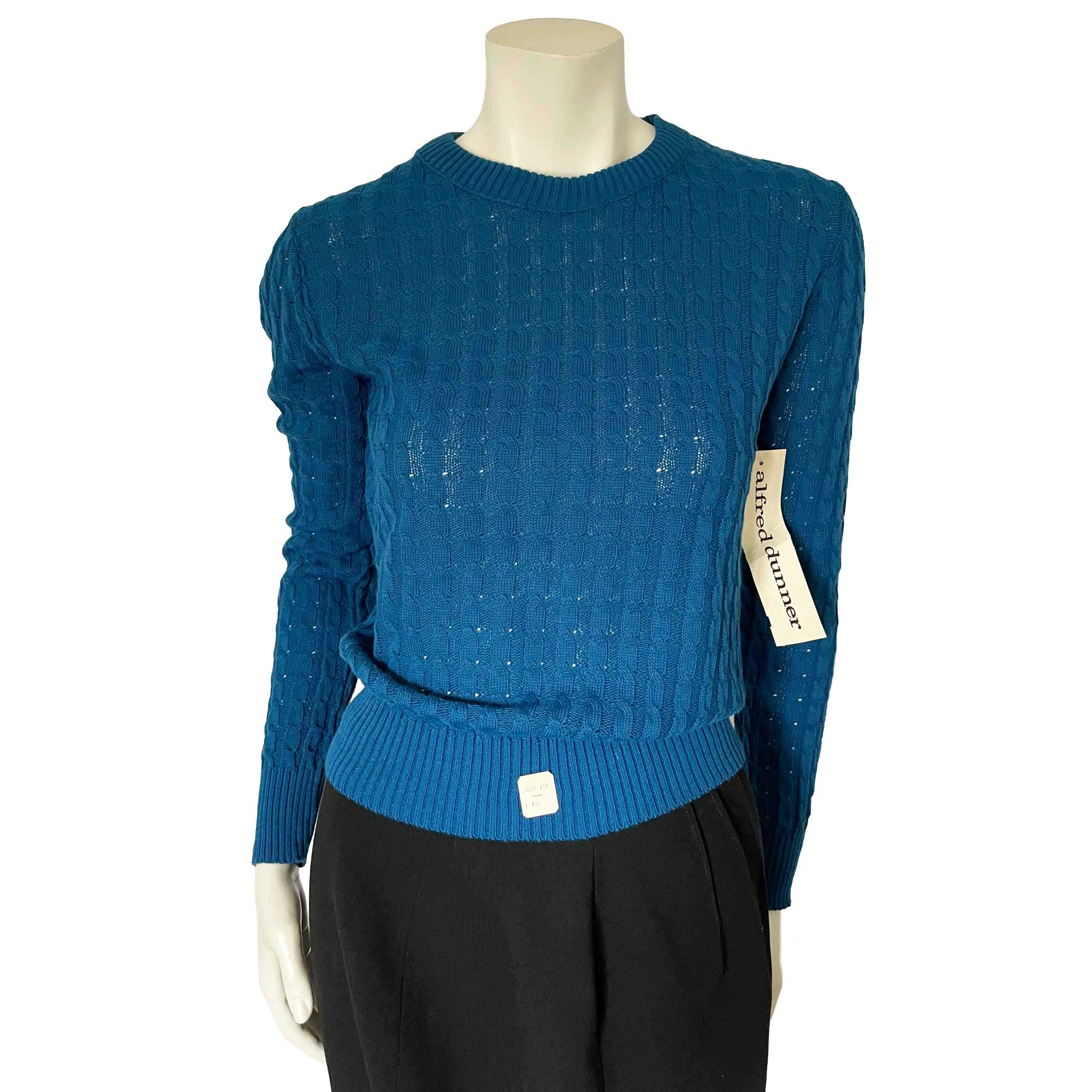 Vintage Cerulean Cable Knit Sweater