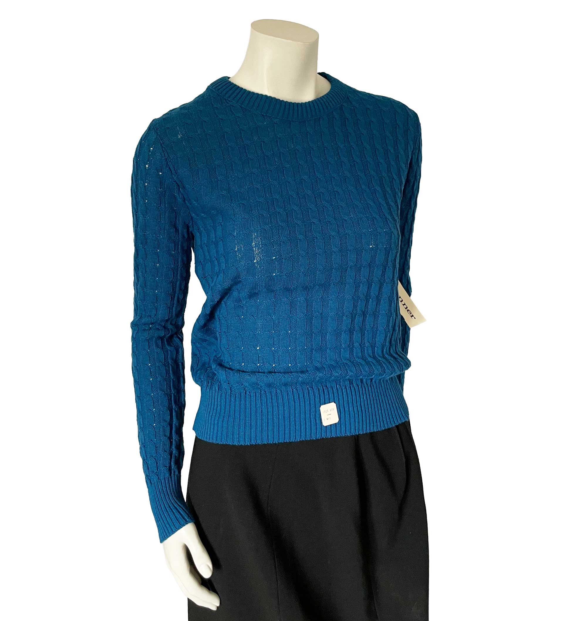 Vintage Cerulean Cable Knit Sweater