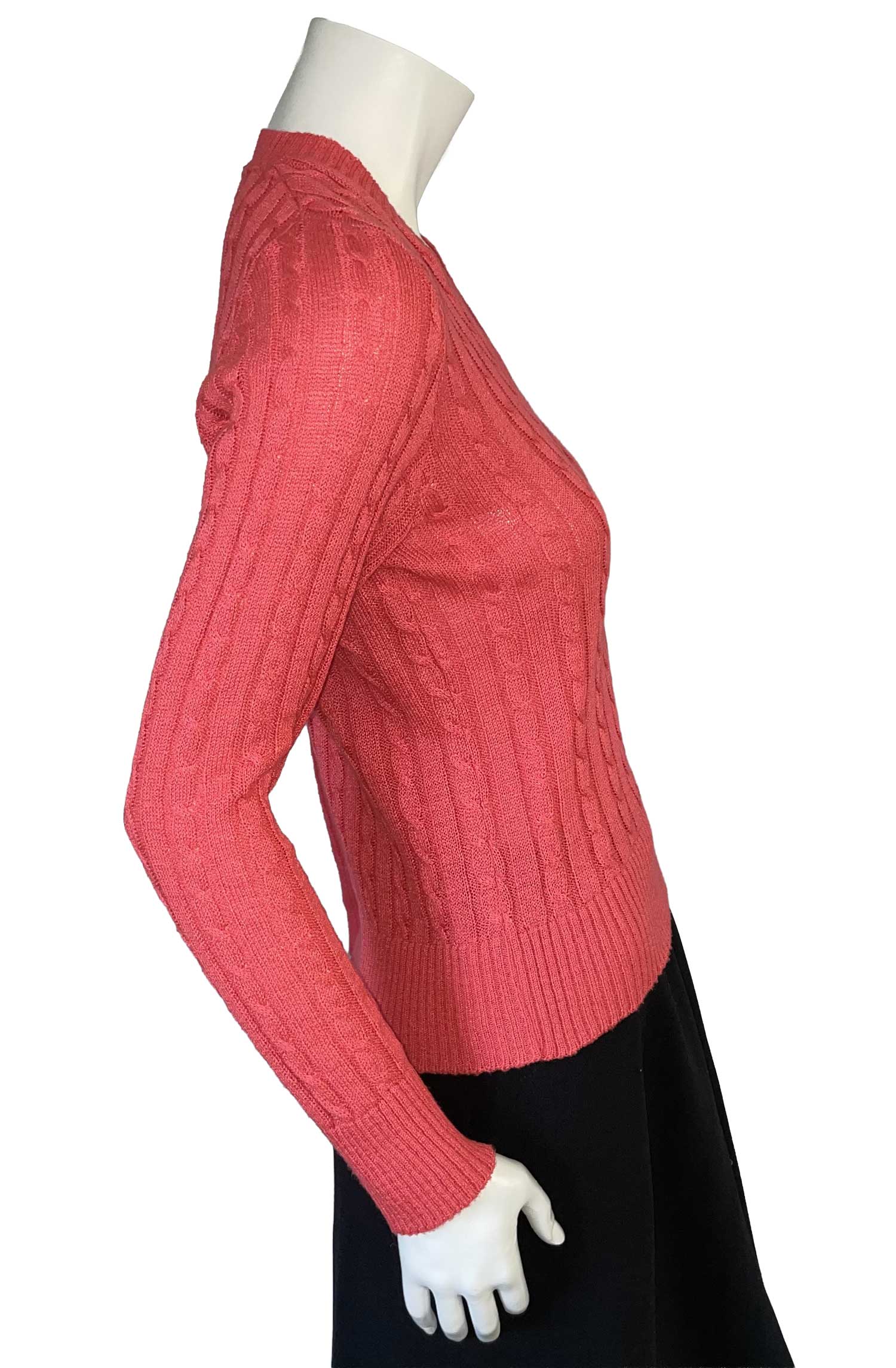 Vintage Coral Cable Knit Sweater