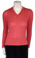 Coral Cable Knit Sweater